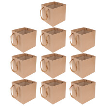 10St Papieren Geschenkzak Bruin Met Stevig Voor Diverse Gebruik