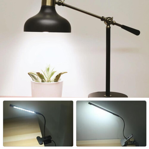 1St Draagbare USB Clip-on Lamp Aluminium Bed- En Bureaulicht 2