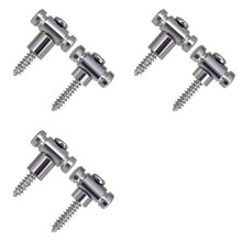 6X Porta Fibbie per Corde per Chitarra Elettrica con Viti di Montaggio Guide per Albero di Montaggio Accessori per Chitarra Argento