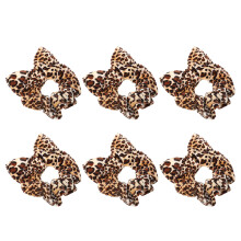 6St Scrunchies Met Luipaardprint Zachte Ponytailhouders Voor Vrouwen