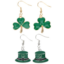 2Paren Paar Dangle Oorbellen Clover Stijl Feestdagen