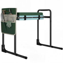 Inginocchiatoio e sedile da giardino, cuscino imbottito spesso, gambe in acciaio pieghevoli, portata 150 kg.