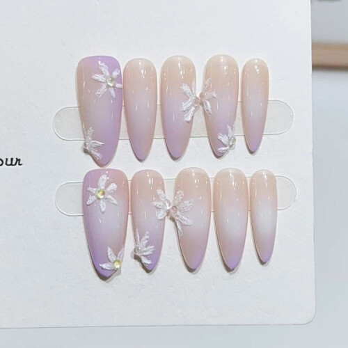 (XS) 10PCS Mauve Gradient Press-On Nails for Stage 2