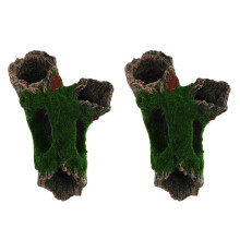 2St Resin Boomstronk Aquarium Ornament in Diverse Kleuren