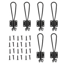 6Sets Multifunctionele Kledinghaken Met Schroeven Zwart Metaal