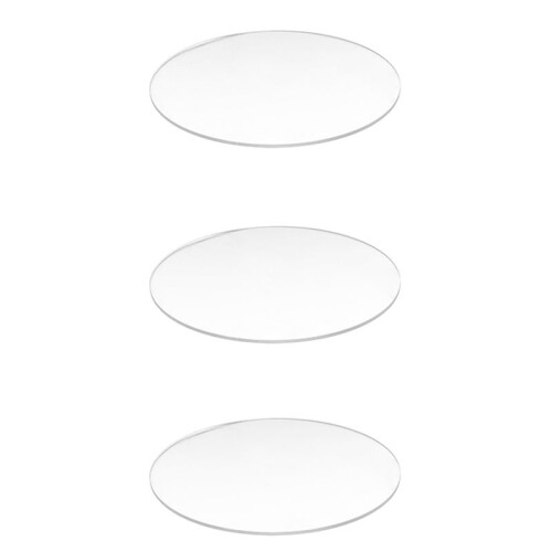 3X Transparent 3mm Thick Mirror Acrylic Round Disc Diameter:100mm