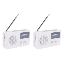 2X Radio di Emergenza con Energia Solare E Manovella Autoalimentata, Batteria Ricarica USB Radio FM / AM Caricabatterie per Telefono con Torcia A LED