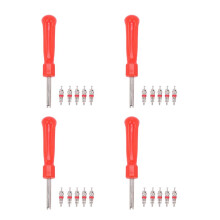 4 Pcs Tool Demonte Valve Tire + 20 Valve for Car Bike Motorcycle