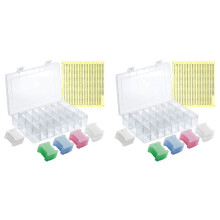 304Pcs Stitch Accessories Including Embroidery Thread Bobbins Stitch Organizer Box and Floss Number Sticker