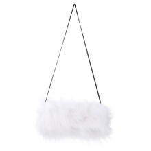 1St Witte Arm Warmer Muff Met Kunstbont Voor Handen