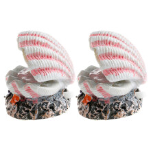 2St Roze Vis Tank Ornamenten Hars Schelpen Aquarium