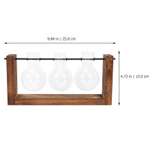 1St Glazen Plantenhouder Met Hout Voor Nordic Stijldecor