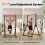 Centra Pull Up Bar, Pull Up Station, Dip Bars Free Standing, 220KG, Black Red 2