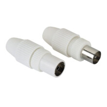 Connecteur coaxial - Hama - 4047443431745 - Blanc - Montage simple - Blindage complet