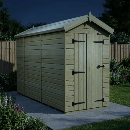 4 x 9 Apex Shed Tanalised (Double Door, No Windows) 2