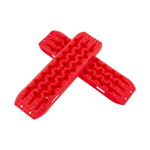 2 stuks tractiehulp zandplaten off-road bandenladder voor zand/modder/sneeuw 107 x 31 x 7 cm rood