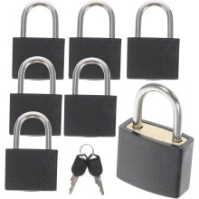 7 kleine bagagesloten met sleutels voor koffers, rugzakken en andere accessoires, zwart.