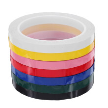 Gekleurde afplaktape 10 mm x 66 m, 7 rollen, hittebestendige isolatietape voor markering.