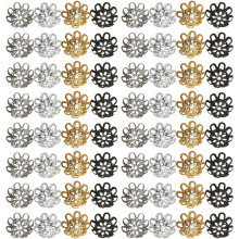 600 stuks gemengde kleuren holle hartvormige bloemkralen eindkapjes voor DIY armbanden, sieradenaccessoires of kettingen.