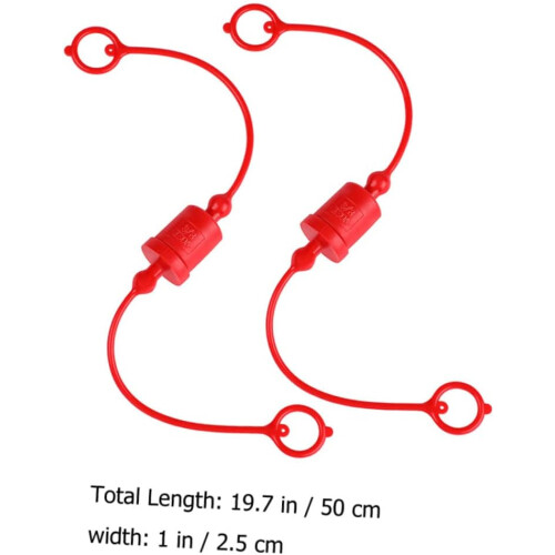 Set van 2 rode stofkappen en -pluggen voor hydraulische koppelingen. 1