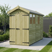 4 x 9 Apex Shed Tanalised (Double Door, With Windows)