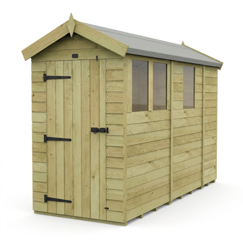 4 x 9 Apex Shed Tanalised (Single Door, With Windows) 1