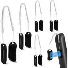 Magnetic Remote Control Holder with Anti-Lost Spring Rope, 5 Pack No Drill Adhesive Remote Leash for TV, AC, Fan Remotes