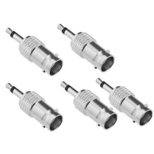 3.5mm Mono to BNC Adapter, BNC Female Jack to Male Plug Plated Bidirectional Connector for CCTV DVR Camera and More
