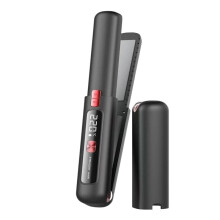 Lisseur et Boucleur Sans Fil 2 en 1, Rechargeable par USB avec Batterie de 4500 MAh, Chauffe Rapide en 10 Secondes, Noir