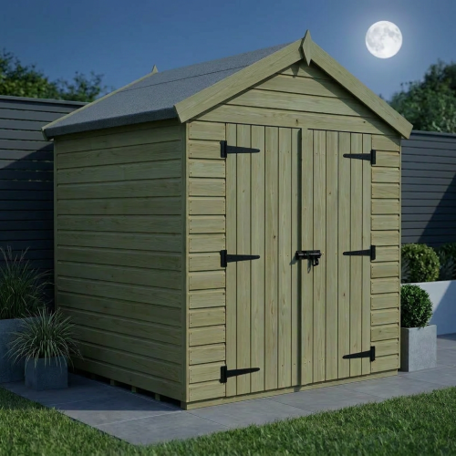 7 x 4 Apex Shed Tanalised (Double Door, No Windows) 2