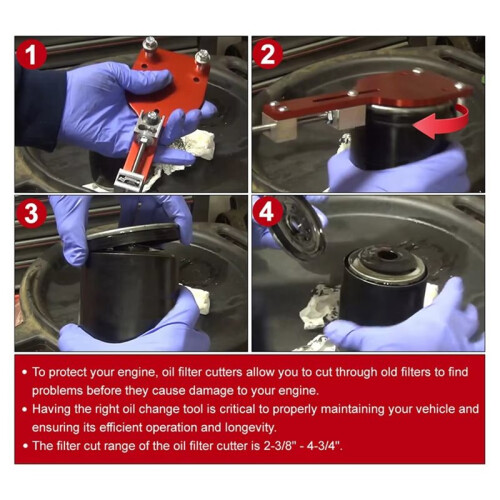Aluminum Alloy Oil Filter Cutter Tool 77750 Cutting Range 2-3/8" - 4-3/4" for Efficient Auto Filter Cutting 2