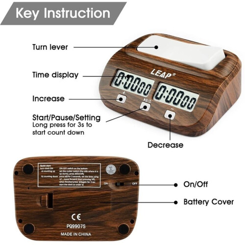 LEAP Chess Clock Digital Chess Timer with Count  Countdown,Portable Game Timer for Chess,Board Games & Tournament 2