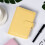 A6 Binder Refillable Planner Notebook PU Leather Binder Journal with Pockets, Dividers, Refill Paper Yellow 2