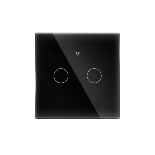 Tuya  Matter Light  WiFi EU Standard 2-Way   Glass Touch Panel APP Remote Control Voice Black