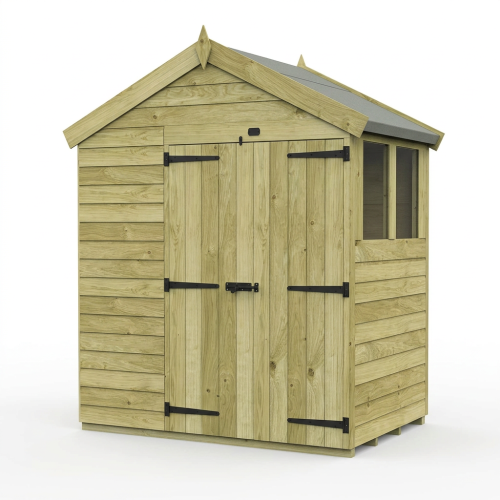 7 x 4 Apex Shed Tanalised (Double Door, With Windows) 1