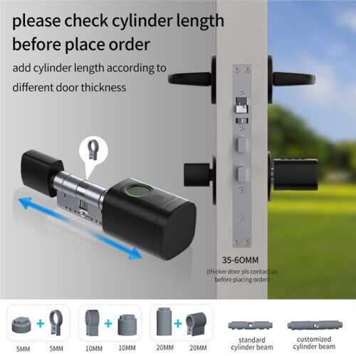 Tuya APP Fingerprint Code Password Digital RFID Card Cylinder  Door Lock Electronic Support Alexa  Home 2
