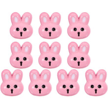 10 botones de resina con forma de conejito para manualidades, ideales para coser y crear.