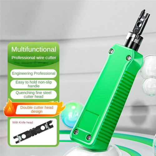 All-in-1 Network Punch Down Tool, Ergonomic Impact Punchdown Tool for Cat5e Cat6 Network Module Termination, Wiring Tool 1