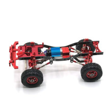 Metal Link Rod Mount Base and Axle Servo Bracket Mount for WPL C14 C24 C34 C44 C54 1/16 RC Car Upgrade Parts, Red