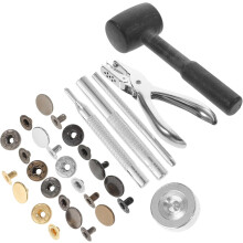 Kit de 120 broches de presión metálicos para cuero con 4 herramientas de instalación (6 colores).