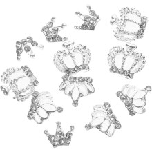 12 piezas de diamantes de imitación en forma de corona para uñas, adornos brillantes para manicura, joyería para manicura DIY.