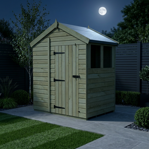 7 x 4 Apex Shed Tanalised (Single Door, With Windows) 2