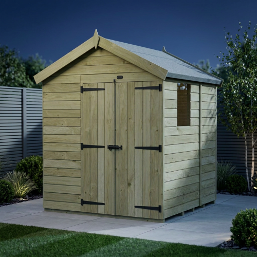 7 x 5 Apex Shed Tanalised (Double Door, With Windows) 2