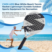 (White) Beach Tennis Racket - Lightweight & Durable