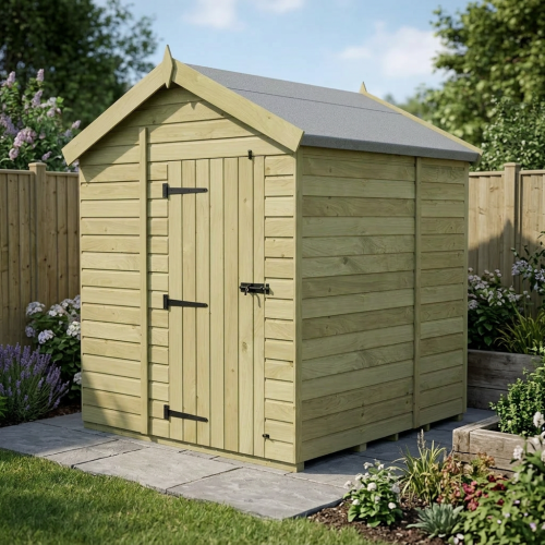 7 x 5 Apex Shed Tanalised (Single Door, No Windows)