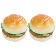 2Pc Realistic Hamburger Lifelike Simulation Fake Hamburger Bakery Display Kids Food Bread Toy Home Decoration