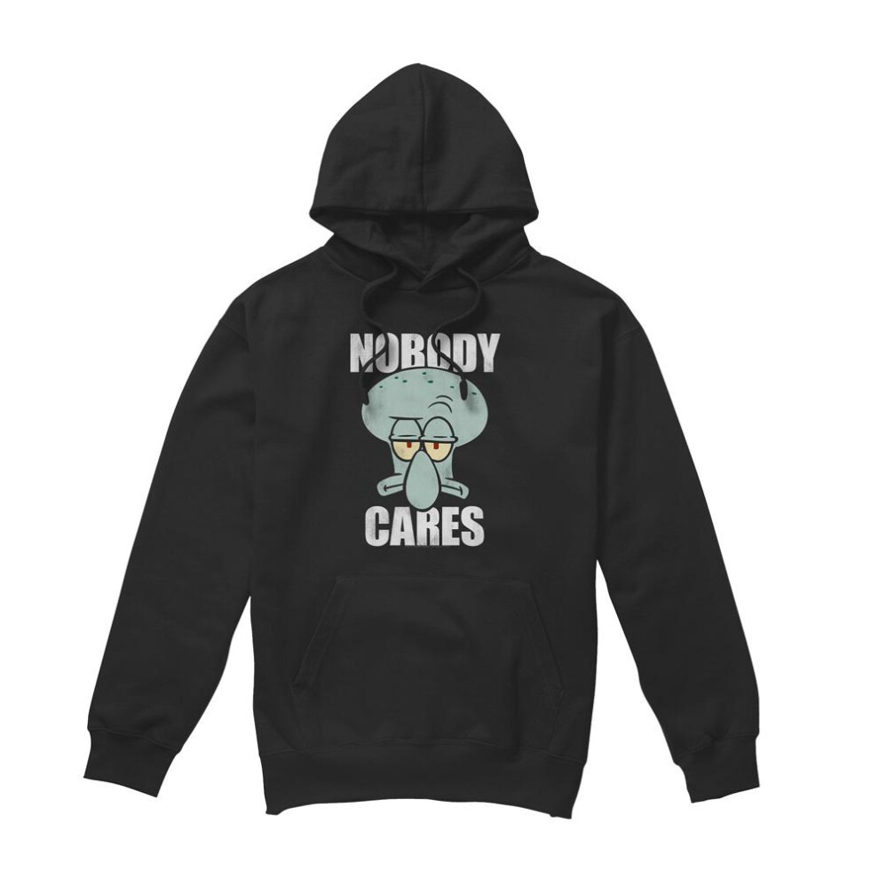 Spongebob Squarepants (M, Black) Mens Nobody Cares Meme Hoodie
