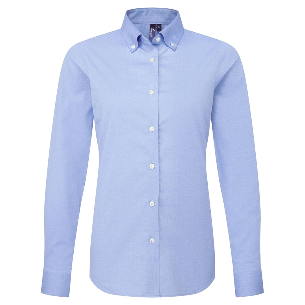 Premier (Xs, Blue Oxford) Womens/Ladies Supreme Oxford Long-Sleeved Shirt