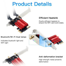 1200Mbps 4.2 PCi Express Wifi Adapter 2.4G/ 5G Dual Band 8265AC Wireless PCI-E Card for Desktop PC
