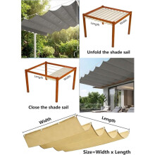 90% Shade Retractable Awning, Heavy Duty Waterproof, UV Proof, Rain and Snow Proof, Suitable for Outdoor Patios.